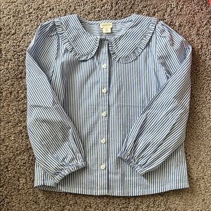 Crewcuts Blue and White Striped Button-Down Shirt